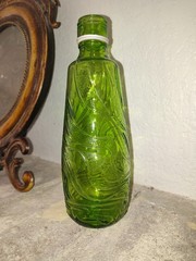 VTG RIPPLE Gallo&rsquo;s 1960s Wine Flavor Guard Green Glass Bottle 4/5 QT