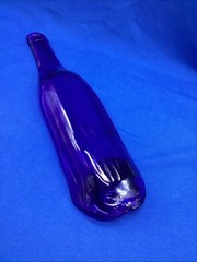 Melted Slumped Wine Bottle – Blue