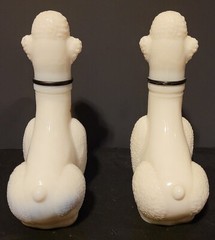 Vintage Porcelain Set Of 2 Poodle Wine Bottles Scali Italian Rose Wine EMPTY