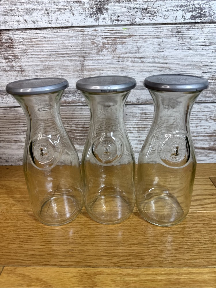 Lot Of 3 Paul Masson The California Carafe Glass Wine Carafes Empty 1852 W/ Lids