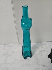 Rheinhessen Riesling Cats Bottles 1 Black & 1 Teal Blue 13&Prime; H