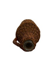 Vintage Woven Wicker Wine Bottle Glass Jug Rustic Handmade 1L Decor