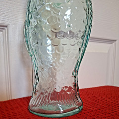 Vintage Aqua Clear Glass Fish Shaped Decanter Wine Bottle w/ Cork Made in Italy