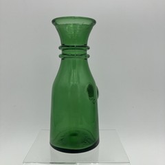 Vintage Italian Emerald Green Glass Serving Container Roman Cameo Made in Italy