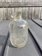 Vintage Embossed Half Gallon Glass Wine Jug