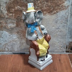 Vintage Elephant Wine Decanter Empty Bottle 12&Prime; Red Wine Mareialla Product Of It