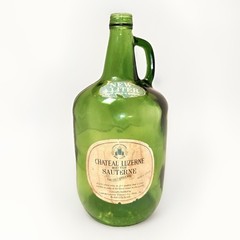 Vintage Chateau Luzerne 4 Liter Large Green Glass Wine Jug Bottle 13” Decor