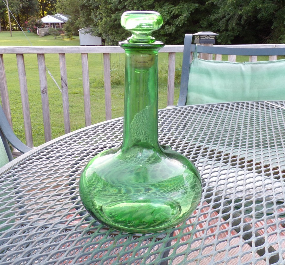 Vintage L.J. McGuinness co. Green wine bottle made in Canada 9&Prime; tall