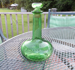 Vintage L.J. McGuinness co. Green wine bottle made in Canada 9&Prime; tall