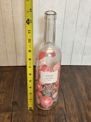 Le Rose Decorative Wine Bottle Pink Floral Glass Stopper French Without Top