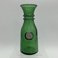 Vintage Italian Emerald Green Glass Serving Container Roman Cameo Made in Italy