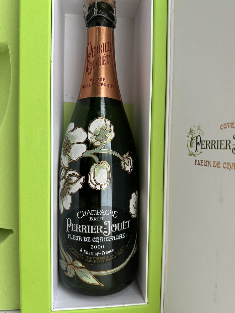 Perrier Jouet champagne bottle. (empty…) Millenium Edition. 2000!