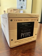 PROMONTORY – NAPA VALLEY – WOODEN SINGLE BOTTLE WINE BOX – 2019 – RARE!