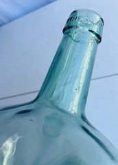 Vintage French Viresa Wine Bottle, Made In Spain, 12&Prime; Green Clear Glass “j”
