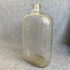 Vintage 1/2 Gallon Embossed Glass Wine Bottle – Good Condition