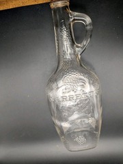 Vtg GARRETT&rsquo;S AMERICAN WINE Embossed Eagle & Grapes Glass Bottle Nice Heavy
