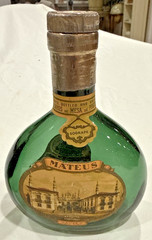 Set of 2 Vintage Green Mateus Rose Portugal Sogrape Still Empty Wine Bottles