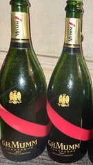 2-G.H. Mumm Empty Champagne Bottles- 12” Bar/Home/Man Cave Decor/Crafts