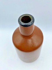Portugal Lancers Brown Painted 9 In Wine Bottle, J.M. da Fonseca Inter., Empty