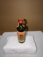VTG Dubonnet An Aperitif Wine Mini Green Glass With Dimples Liquor Bottle EMPTY
