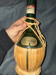 Vintage 1950s I. L. Ruffino Green Glass Bottle (empty)