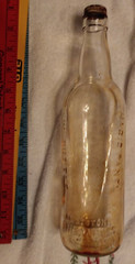 Vintage Clear Glass Wine Bottle, 4/5 Quart, Magic Panel, Mr. Boston Fine Wines