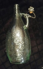 Vintage Beautiful Grape and Wine Decanter with Iron Cork