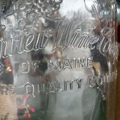 Vintage FAIRVIEW WINE of MAINE Clear Pressed Glass w/ Grapes 1/2 Gallon Jug RARE