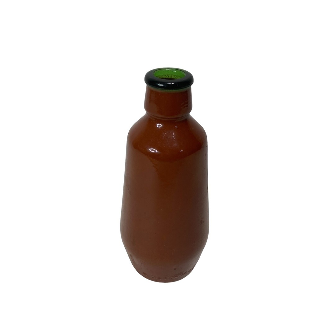 Vintage J.M. DA Fonseca Portugal Brown Painted 6&Prime; Glass Bottle empty