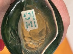 Fish Shaped Vintage Light Green Glass Bottle/Decanter With Cork 10” Tall