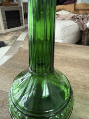 Vintage Italy Wine Jeanie Style Empoli Green Glass Bottle 11&Prime; Vase Beautiful
