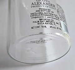 Grappa Alexander Aqva Di Vita Hand Blown Glass Grapes Empty Wine Bottle Italy