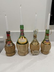 Vintage Chianti Wine Bottles Lot Of 4