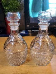 Vintage Crystal Wine And Brandy Bottle Containers