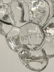 Vintage Art Glass Pressed Wine Flask Grape Cluster Screw Top Lid Turkey