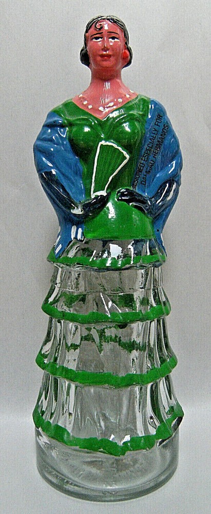 DALMAU HERMANOS TARRAGONA wine liquor bottle(empty) painted glass, made in Spain