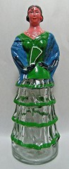 DALMAU HERMANOS TARRAGONA wine liquor bottle(empty) painted glass, made in Spain
