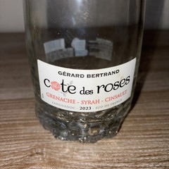 EMPTY 2023 Cote Des Roses Clear Glass Wine Bottle with Pink Stopper 13&Prime; Tall