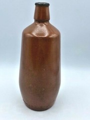 Portugal Lancers Brown Painted 9 In Wine Bottle, J.M. da Fonseca Inter., Empty