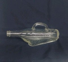 London Winery Glass Wicker Basket Wine Bottle With Handle 1966