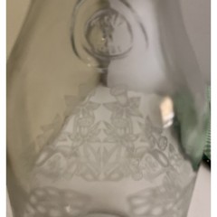 Vintage 1990 Floral Etched Norman Kosarin Carafe Paul Masson Vineyards Daffodil