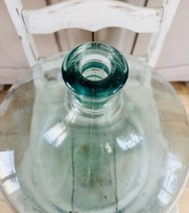 Vintage Carboy 5 Gallon Wine Bottle Jug DemiJohn Antique Blue Green Glass Unique