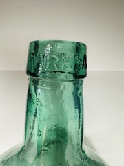 Mid-century Viresa Spain 5L Glass Green Demijohn Bottle Wine Leather Wrap READ