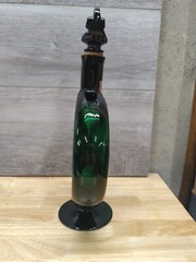 Vintage French Emerald Green Wine Bottle With Stopper