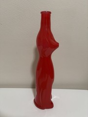 German Riesling Glass Cat Wine Bottle Red Empty 13&Prime;