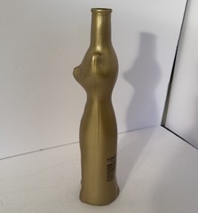 Metallic Gold Happy Cat Mosel Reisling Rheinhessen Germany Wine Bottle 13” Tall