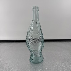 Vtg Empty Italian Fish Shaped Wine Bottle 13&Prime; Pescevino Glass Beach Nautical