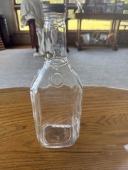 Vtg Manischewitz Half Gallon Clear Glass Sweet Grape Wine Bottle-Original Cap