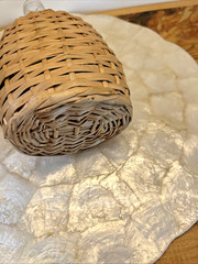 Vintage 1967 Wicker Wrapped Portugal QUINTA Lisbon Wine Bottle Empty