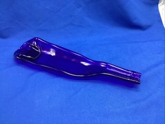 Melted Slumped Wine Bottle – Blue